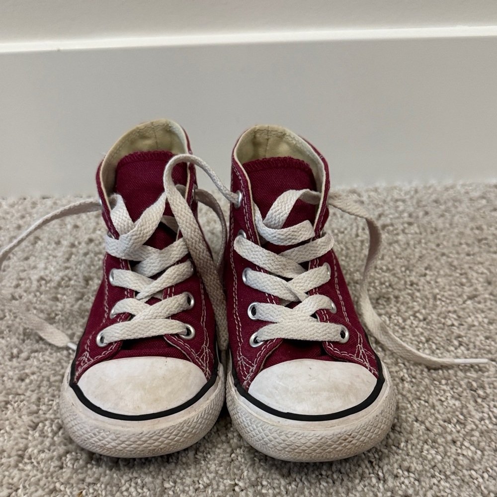 Converse Kids Burgundy High-Top Sneakers